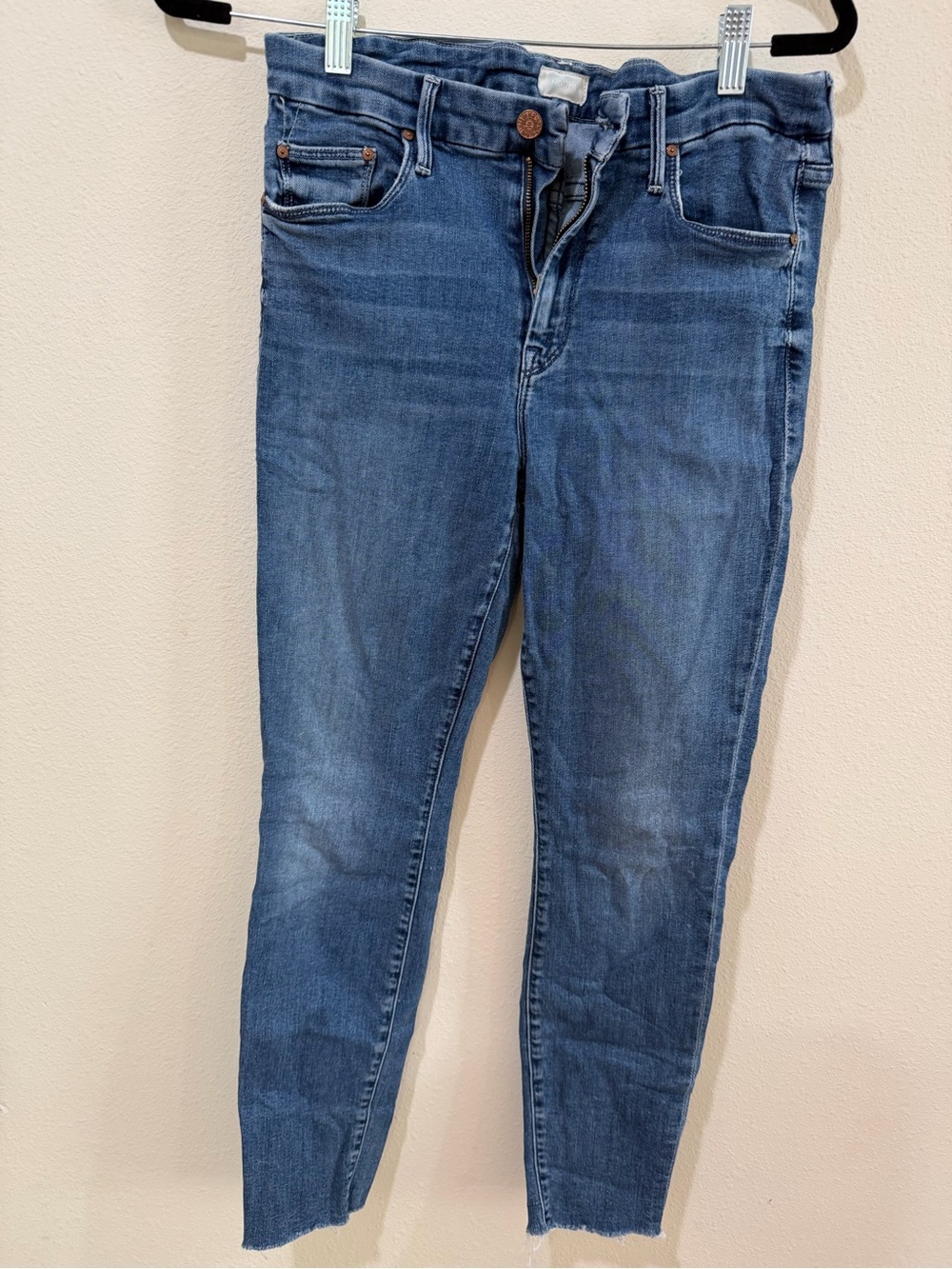 MOTHER Indigo Mid-Rise Skinny Jeans